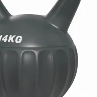 Soozier Kettlebell, 31 lbs Kettle Bell with Non-Slip Handle for Home Gym, Weight Lifting and Strength Training, Grey(m-12)