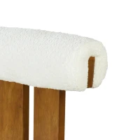 Plush Sherpa Bar Stool Set of 4 with High-Resilience Foam, Indoor Bar Chairs with Premium Rubber Wood Frame, 19'' L x 23'' W x 43'' H, Walnut+White(m-9)