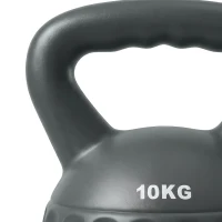 Soozier Kettlebell, 22 lbs Kettle Bell with Non-Slip Handle for Home Gym, Weight Lifting and Strength Training, Grey(m-9)