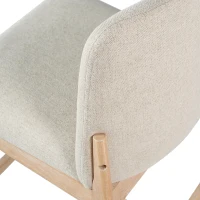 Counter Height Bar Stool Set of 2 with Rubberwood Construction, Modern Bar Chairs with Padded Upholstered Seat, 20'' L x 22.5'' W x 38'' H, Natural(m-11)