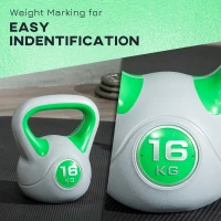 Soozier 35 lb Soft Kettlebell, Sand Filled Weight with Grip Handle, Solid Kettlebell Weight for Full Body Workout, Green(m-5)