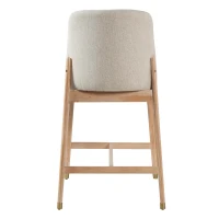 Counter Height Bar Stool Set of 2 with Rubberwood Construction, Modern Bar Chairs with Padded Upholstered Seat, 20'' L x 22.5'' W x 38'' H, Natural(m-8)