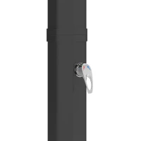 Outsunny 9.2 Gallon Solar Heated Outdoor Shower, 7.1ft with 2 Free-Rotating Shower Heads & Foot Showers for Poolside Beach Spa(m-11)