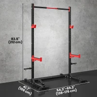 Soozier Power Cage Squat Rack, 1100 lb Capacity Power Rack with Pull-Up Bar, Adjustable Width, Adjustable J-Hooks, Safety Arms(m-3)