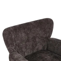 Cozy Wingback Armchair with Premium Fabric Upholstery, Bouclé Accent Chair with Plush Cushioned Seat, 32'' L x 31'' W x 32.5'' H, Dark Brown+Teak(m-10)