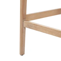Counter Height Bar Stool Set with Foam Upholstered Seat, Modern Bar Chairs with Ergonomic Curved Backrest, 19.5'' L x 21.5'' W x 33'' H, Beige+Natural(m-13)