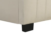 Space-Saving Twin Size Upholstered Platform Bed with Trundle Under Bed, Bed Frame with Velvet Fabric, 80" L x 41.5" W x 42.5" H, Beige(m-10)