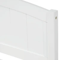 Space-Savimg Twin Size Wood Platform Bed with Roll-Out Trundle, Solid Bed Frame with 10 Supporting Slats, 79.5" L x 41.5" W x 37.5" H, White(m-10)