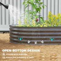Outsunny 5' x 3' x 1' Large Outdoor Planter Box, Galvanized Raised Garden Bed with Metal Plant Stake, Black(m-6)