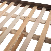 Full-Over-Full Bunk Bed with Pullout Trundle, Space-Saving Bed Frame with 2 Separate Beds, 79.5" L x 57" W x 60" H, Espresso(m-15)