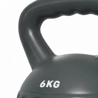 Soozier Kettlebell, 13 lbs Kettle Bell with Non-Slip Handle for Home Gym, Weight Lifting and Strength Training, Grey(m-11)