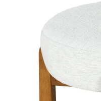 Modern Round Seat Bar Stools with Ergonomic Curved Backrest, Sherpa Padded Chairs with Integrated Footrest, 16'' L x 16.5'' W x 34'' H, Ivory+Walnut(m-10)