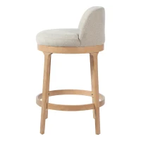 Counter Height Bar Stools with Premium Rubberwood Frame, Modern Bar Chairs with Ergonomic Seat, 18.5'' L x 18.5'' W x 33'' H, Beige+Natural(m-6)