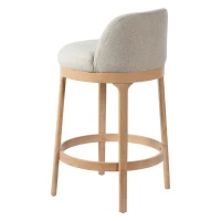 Counter Height Bar Stools with Premium Rubberwood Frame, Modern Bar Chairs with Ergonomic Seat, 18.5'' L x 18.5'' W x 33'' H, Beige+Natural(m-7)