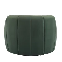 Modern Comfort Club Chair with Boutique-Feel Seat, Semi-Circular Armchair with Integrated Armrests, 37'' L x 32.5'' W x 26.5'' H, Black+Olive Green(m-7)