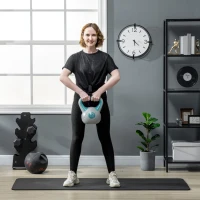 Soozier 22 lb Soft Kettlebell, Sand Filled Weight with Grip Handle, Solid Kettlebell Weight for Full Body Workout, Light Blue(m-1)