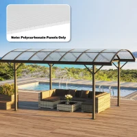 Outsunny Polycarbonate Greenhouse Panels UV Protected Twin-Wall Roof Panels Clear 47.2" x 23.6", 6 Pack(m-7)