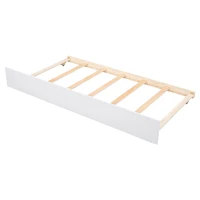 Full-Over-Full Bunk Bed with Pullout Trundle, Space-Saving Bed Frame with 2 Separate Beds, 79.5" L x 57" W x 60" H, White(m-11)