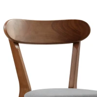 HOMCOM Dining Chairs Upholstered Linen-Look Kitchen Chairs Rubberwood Legs Set of 2 Grey and Brown(m-10)