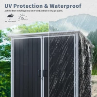 Outdoor Resin Storage Shed with Secure Lockable Doors, Waterproof Lockable Cabinet with UV-Resistant Durable Resin, 60.5'' L x 38'' W x 68.5'' H, Black(m-6)