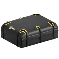 Outsunny Rooftop Cargo Carrier, 21 Cubic Feet Waterproof Soft-Shell Car Roof Storage Bag with Door Hooks, Anti-Slip Mat(m-13)