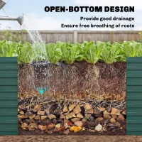 Outsunny 5' x 3' x 2' Raised Garden Bed, Galvanized Planter Box for Growing Flowers, Herbs and Vegetables, Green(m-6)