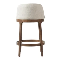 Counter Height Bar Stools with Rubber Wood Frame, Modern Bar Chairs with Upholstered Ergonomic Seat, 18.5'' L x 18.5'' W x 33'' H, Beige+Walnut(m-9)