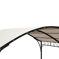 Outsunny 10' x 10' Outdoor Pergola with UV30+ Canopy Galvanized Steel Frame Sun Shade with Arched Top, Cream White(m-11)