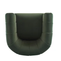 Modern Comfort Club Chair with Boutique-Feel Seat, Semi-Circular Armchair with Integrated Armrests, 37'' L x 32.5'' W x 26.5'' H, Black+Olive Green(m-8)