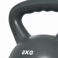 Soozier Kettlebell, 18 lbs Kettle Bell with Non-Slip Handle for Home Gym, Weight Lifting and Strength Training, Grey(m-11)