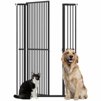 PawHut 59" Extra Tall Cat Gate, 30"-41" Pet Gate with 2.8" and 5.5" Extensions, for Doorway, Hallway, Stairway, Black(m-9)