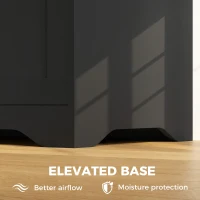 HOMCOM Storage Bench with Lift Top Storage Chest with Safety Hinges for Entryway, Living Room, Black(m-7)