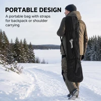 Outsunny 3-4 Person Insulated Ice Fishing Shelter, Pop up, with Oversized Doors, Windows, Vents and Carry Bag, for Low-Temp -22℉(m-6)