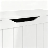 HOMCOM Storage Bench with Lift Top Storage Chest with Safety Hinges for Entryway, Living Room, White(m-11)