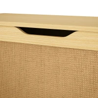 HOMCOM Storage Chest with Lift Top Storage Chest with Safety Hinges 39.4" Oak(m-10)