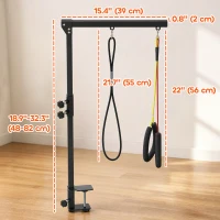 PawHut Dog Grooming Arm with Clamp Adjustable Foldable Dog Grooming 2 Loop Noose Small Medium Dogs 18.9" -32.3" Black(m-3)
