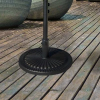 Outsunny Round Umbrella Base Φ19.1", 31.5 lbs Resin Stand with Decorative Design for Poles 1.5"/1.9", Bronze(m-8)