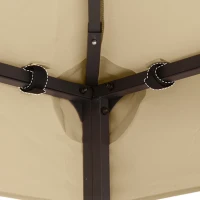 Outsunny 10' x 10' Square 2-Tier Gazebo Canopy Replacement Top Outdoor Garden Sun Shade Cover, Replacement Top Only, Beige(m-9)