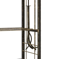 Outsunny 2-Tier Outdoor Firewood Rack with 4 Fireplace Tools, 220 lbs Capacity Metal Log Holder for Fireplace, Coffee Brown(m-11)