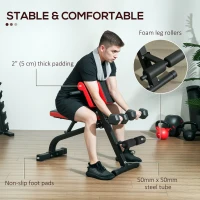 Soozier Foldable Roman Chair Hyperextension Bench, 660LBS Adjustable Weight Bench for Home Gym, Black(m-7)