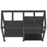 PawHut 25 Gallon Fish Tank Stand, Metal Aquarium Stand with 3 Tier Storage Shelf, Adjustable Feet for Home Office, Black(m-12)