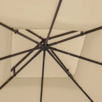 Outsunny 10' x 10' Square 2-Tier Gazebo Canopy Replacement Top Outdoor Garden Sun Shade Cover, Replacement Top Only, Beige(m-10)