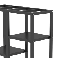 PawHut 25 Gallon Fish Tank Stand, Metal Aquarium Stand with 3 Tier Storage Shelf, Adjustable Feet for Home Office, Black(m-9)
