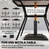 Outsunny 20 lbs Square Resin Patio Umbrella Stand Base Coated Pole Market Umbrella Parasol Holder Bronze(m-4)