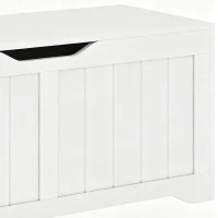 HOMCOM Storage Bench with Lift Top Storage Chest with Safety Hinges for Entryway, Living Room, White(m-12)