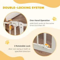 PawHut 30 Inch Tall Pet Gate with Door Dog Gate and Barrier Indoor for Stairs, Pressure-Mounted Safety Gate, White(m-6)
