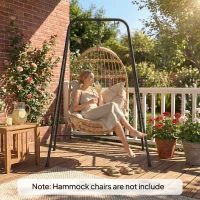Outsunny Hammock Chair Stand  Indoor and Outdoor Use with Anti-Slip Foot Pads, 2 Carabiners, Black(m-8)
