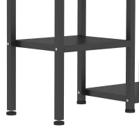 PawHut 25 Gallon Fish Tank Stand, Metal Aquarium Stand with 3 Tier Storage Shelf, Adjustable Feet for Home Office, Black(m-11)