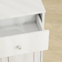 HOMCOM Bathroom Floor Cabinet, Freestanding Bathroom Cabinet with Drawer, Door, Open Shelves, White(m-12)