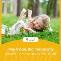PawHut Wooden Rabbit Hutch, Guinea Pig Hutch with Asphalt Roof, Outdoor Elevated Bunny House for Rabbits, Chinchillas(m-9)